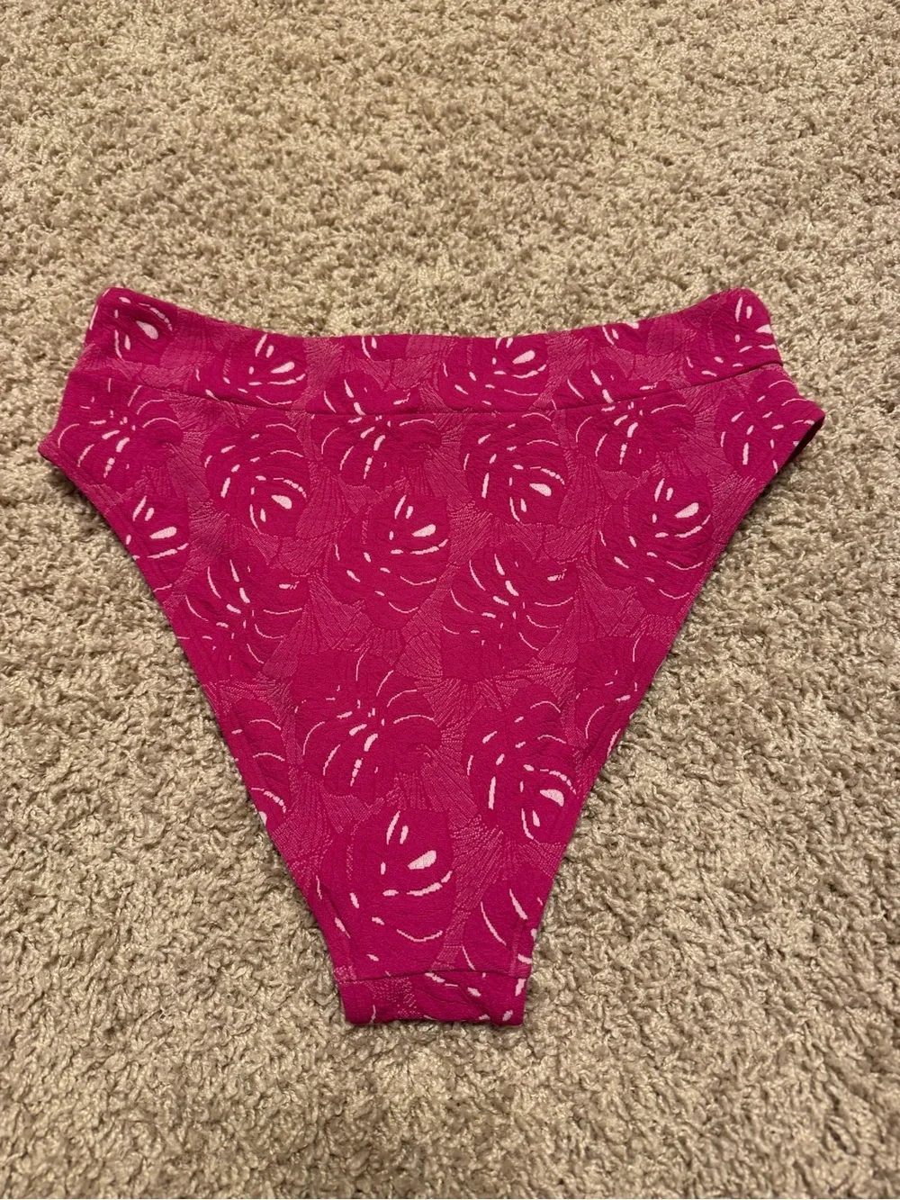 Fuchsia Textured Two-Piece Bikini Set Size Large Cupshe NWT